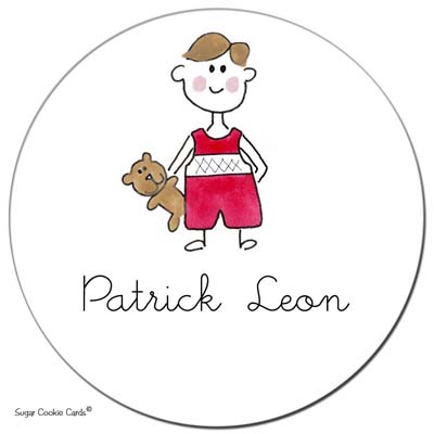 Sugar Cookie Gift Stickers - Teddy Boy Sugar Cookie Gift Stickers - Teddy Boy